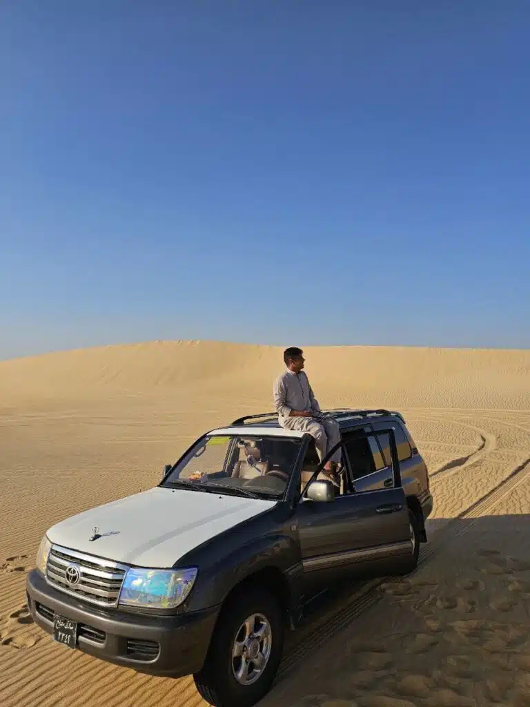 4x4 safari vehicle on the sand dunes of the Siwa desert