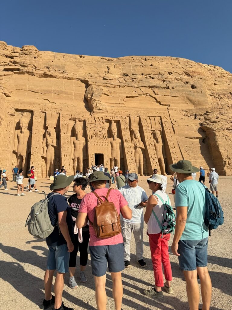 Visitors at the Temple of Hathor and Nefertari at Abu Simbel