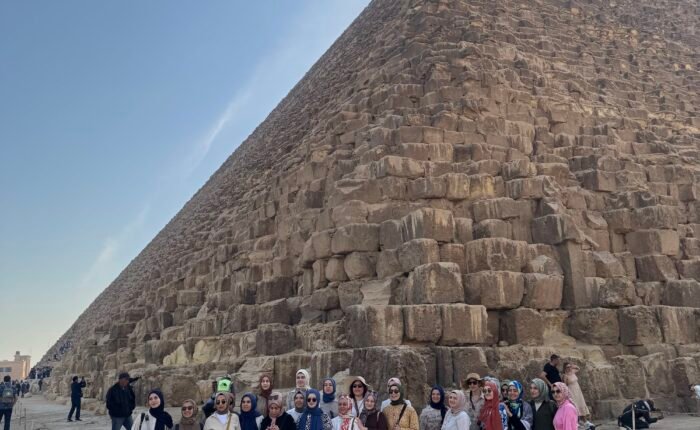 The Great Pyramid of Khufu at Giza seen from its base